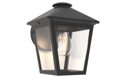 Lutec Zago Επιτοίχιο Φωτιστικό Εξωτερικού Χώρου Clear Glass Μαύρο E27 IP44 – 5294502012