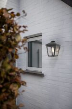 Lutec Zago Επιτοίχιο Φωτιστικό Εξωτερικού Χώρου Clear Glass Μαύρο E27 IP44 – 5294502012