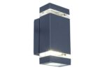 Lutec Focus Square Εξωτερικού Χώρου Led   Φωτιστικό Τοίχου Up&Down   1  Light Σκούρο Γκρι LED   300 lm IP44 4000K – 5605013118