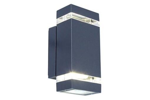 Lutec Focus Square Εξωτερικού Χώρου Led   Φωτιστικό Τοίχου Up&Down   1  Light Σκούρο Γκρι LED   300 lm IP44 4000K – 5605013118