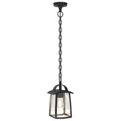 Lutec Kelsey Εξωτερικού Χώρου Pendant  E27 Μαύρο Clear Glass E27 IP44  – 6273601012