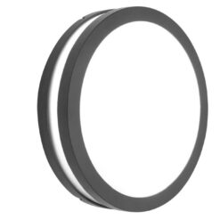 Lutec Titan Round Medium Φωτιστικό Τοίχου και Οροφής Εξωτερικού Χώρου E27 Σκούρο Γκρι IP54 – 6336201118