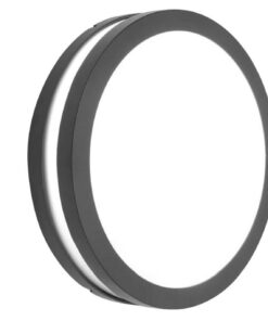 Lutec Titan Round Medium Φωτιστικό Τοίχου και Οροφής Εξωτερικού Χώρου E27 Σκούρο Γκρι IP54 – 6336201118