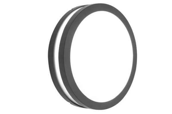 Lutec Titan Round Medium Φωτιστικό Τοίχου και Οροφής Εξωτερικού Χώρου E27 Σκούρο Γκρι IP54 – 6336201118