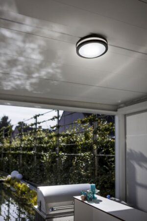 Lutec Titan Round Medium Φωτιστικό Τοίχου και Οροφής Εξωτερικού Χώρου E27 Σκούρο Γκρι IP54 – 6336201118