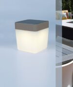 Lutec Table Φορητό Επιτραπέζιο Φωτιστικό Cube Ηλιακό Ασημί Χρώματος LED Dimmable 100lm 3000K Dimmable IP44 – 6908001337