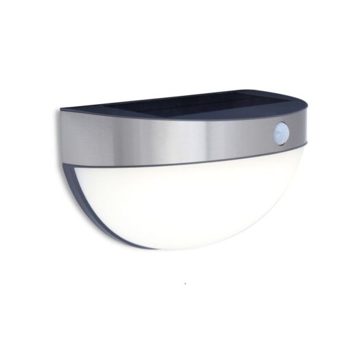 Lutec Bubble Επιτοίχιο Φωτιστικό Εξωτερικού Χώρου Inox Ηλιακό Με Ανιχνευτή Κίνησης LED Dimmable 200lm 4000K IP44 – 6908701001