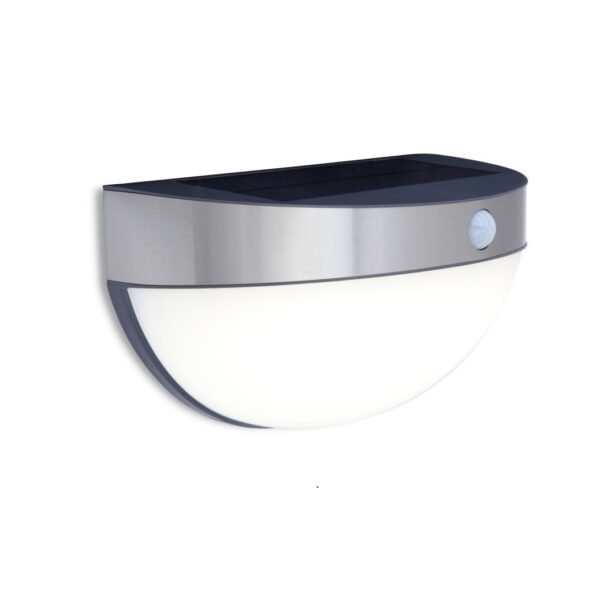 Lutec Bubble Επιτοίχιο Φωτιστικό Εξωτερικού Χώρου Inox Ηλιακό Με Ανιχνευτή Κίνησης LED Dimmable 200lm 4000K IP44 – 6908701001