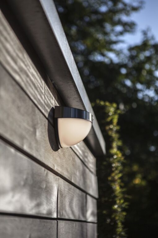 Lutec Bubble Επιτοίχιο Φωτιστικό Εξωτερικού Χώρου Inox Ηλιακό Με Ανιχνευτή Κίνησης LED Dimmable 200lm 4000K IP44 – 6908701001
