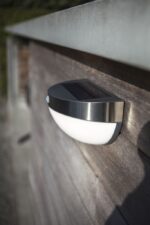 Lutec Bubble Επιτοίχιο Φωτιστικό Εξωτερικού Χώρου Inox Ηλιακό Με Ανιχνευτή Κίνησης LED Dimmable 200lm 4000K IP44 – 6908701001