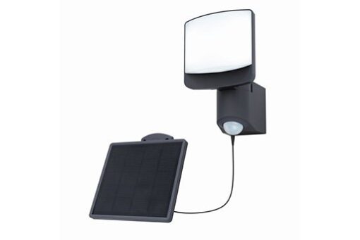 Lutec Sunshine Ηλιακό Led Small Version Τοίχου Με Ανιχνευτή Κίνησης Σκούρο Γκρι Plus Ηλιακό LED 500lm 5000K IP54 – 6925701345