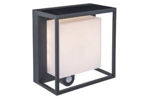 Lutec Curtis Επιτοίχιο Ηλιακό Φωτιστικό Led Τοίχου Σκούρο Γκρι Χρώμα LED 300lm 3000K IP54 – 6934601118