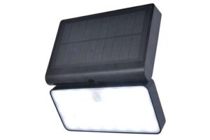 Lutec Tuda Ηλιακό Φωτιστικό Τοίχου Με Ανιχνευτή Κίνησης Μαύρου Χρώματος με απομακρυσμένη λειτουργία Connect LED Dimmable 1000lm 2700K-6500K IP44 – 6935501330