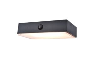 Lutec Fadi Ηλιακό Φωτιστικό Τοίχου Με Ανιχνευτή Κίνησης Μαύρο Απομακρυσμένη Λειτουργία LED Dimmable 800lm 2700K-6500K IP44 – 6939501330