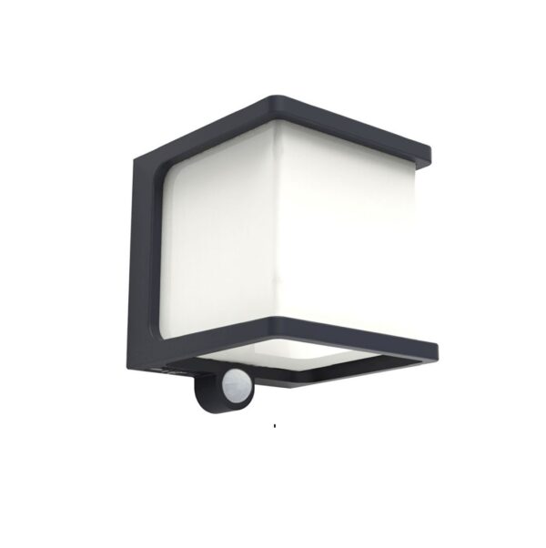 Lutec Doblo Επιτοίχιο Φωτιστικό Εξωτερικού Χώρου Ηλιακό Με Ανιχνευτή Κίνησης Σκούρο Γκρι Χρώμα LED 500lm 4000K Dimmable IP54 – 6940101125