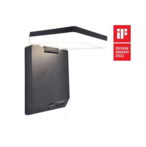 Lutec Moze Smart Επιτοίχιο Φωτιστικό με Ηλιακό πανελ και Ανιχνευτή Κίνησης Μαύρο LED 8W 800lm 4000K IP44  – 6943101012