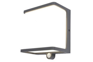 Lutec Doblo Επιτοίχιο Φωτιστικό με Ηλιακό Πάνελ  Με Ανιχνευτή Κίνησης Σκούρο Γκρι Χρώμα LED 12W 4000K IP44 Step Dimmable – 6943701125