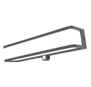 Lutec Doblo Επιτοίχιο Φωτιστικό Led  Με Ανιχνευτή Κίνησης και Ηλιακό Πάνελ Σκούρο Γκρι LED 16.5W 4000K IP54 – 6943801125