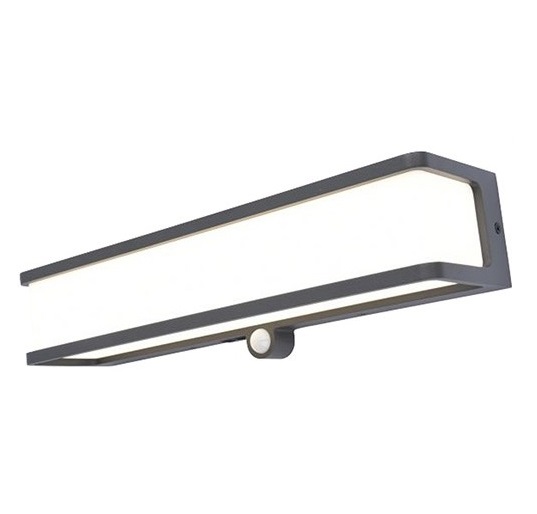 Lutec Doblo Επιτοίχιο Φωτιστικό Led  Με Ανιχνευτή Κίνησης και Ηλιακό Πάνελ Σκούρο Γκρι LED 16.5W 4000K IP54 – 6943801125