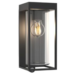 Lutec Flair Ηλιακό Τοίχου  Με Ανιχνευτή Κίνησης E27 W/Bulb Μαύρο  E27     IP44  – 6988804012