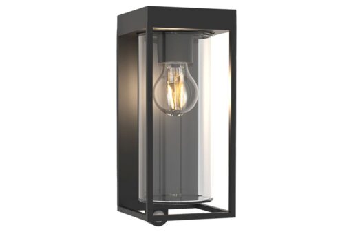 Lutec Flair Ηλιακό Τοίχου  Με Ανιχνευτή Κίνησης E27 W/Bulb Μαύρο  E27     IP44  – 6988804012