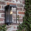 Lutec Flair Ηλιακό Τοίχου  Με Ανιχνευτή Κίνησης E27 W/Bulb Μαύρο  E27     IP44  – 6988804012