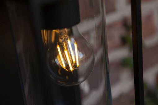 Lutec Flair Ηλιακό Τοίχου  Με Ανιχνευτή Κίνησης E27 W/Bulb Μαύρο  E27     IP44  – 6988804012