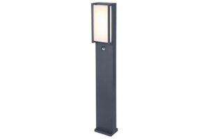 Lutec Qubo Κολωνάκι Κήπου Led Bollard Με Ανιχνευτή Κίνησης Σκούρο Γκρι Χρώμα LED 1000lm 3000K IP54 – 7193004118