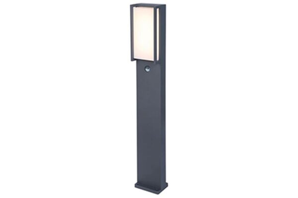 Lutec Qubo Κολωνάκι Κήπου Led Bollard Με Ανιχνευτή Κίνησης Σκούρο Γκρι Χρώμα LED 1000lm 3000K IP54 – 7193004118