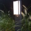 Lutec Qubo Κολωνάκι Κήπου Led Bollard Με Ανιχνευτή Κίνησης Σκούρο Γκρι Χρώμα LED 1000lm 3000K IP54 – 7193004118