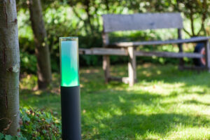 Lutec Dropa Κολωνάκι Κήπου Led Bollard με απομακρυσμένη Λειτουργία Connect Σκούρο Γκρι Χρώμα LED 500lm 2700-6500K&RGB IP44 – 7200501118