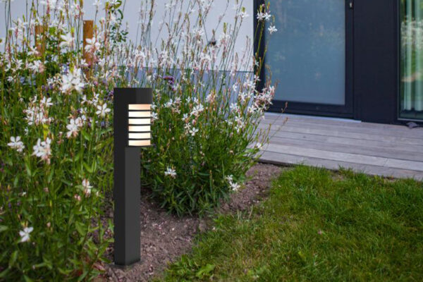 Lutec Fulton Κολωνάκι κήπου  Bollard E27 Μαύρου Χρώματος IP44 – 7207601012