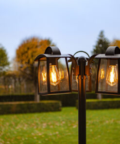 Lutec Kelsey Κολώνα Κήπου Bollard 3xE27 Μαύρο Χρώματος Clear Glass IP44 – 7273606012