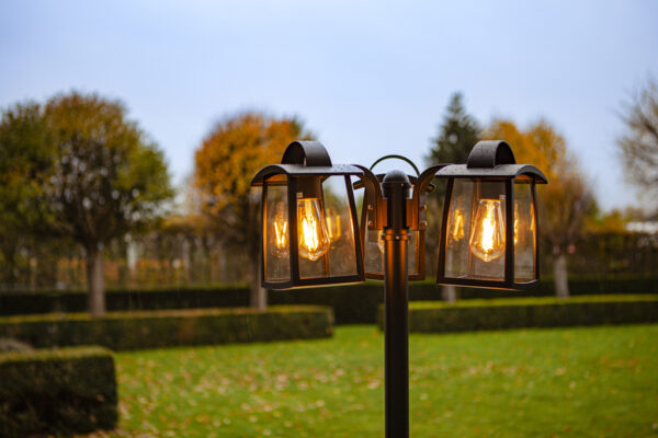 Lutec Kelsey Κολώνα Κήπου Bollard 3xE27 Μαύρο Χρώματος Clear Glass IP44 – 7273606012