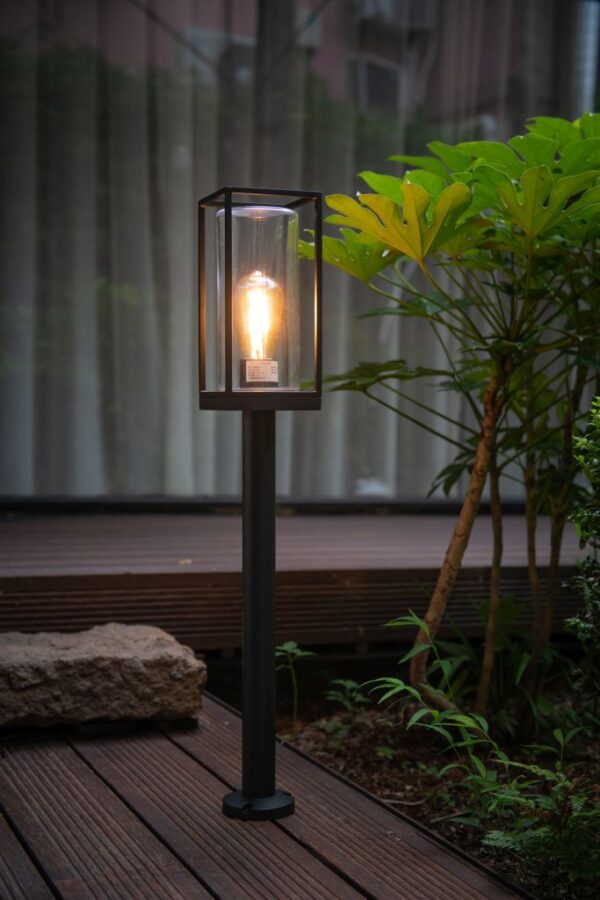 Lutec Flair Φωτιστικό Κολωνάκι Εξωτερικού Χώρου Μαύρου Χρώματος E27 IP44 – 7288801012