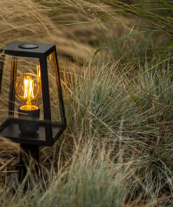 Lutec Fia Φωτιστικό Φαναράκι Εξωτερικού Χώρου Small Post E27 Μαύρο IP44 – 7290901012
