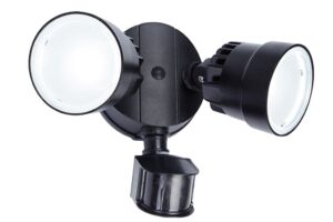 Lutec Shrimp Επιτοίχιος Προβολέας Εξωτερικού Χώρου Με Ανιχνευτή Κίνησης Μαύρου Χρώματος LED 1360lm 5000K IP54 – 7622104330