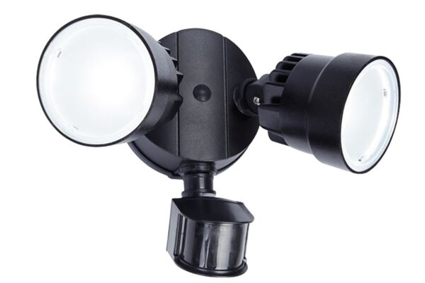 Lutec Shrimp Επιτοίχιος Προβολέας Εξωτερικού Χώρου Με Ανιχνευτή Κίνησης Μαύρου Χρώματος LED 1360lm 5000K IP54 – 7622104330