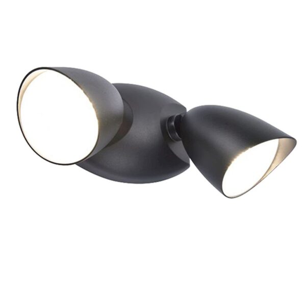 Lutec Shrimp Επιτοίχιο Φωτιστικό Εξωτερικού Χώρου Μαύρο LED 23,5W 1700lm 4000K IP54 – 7622221012