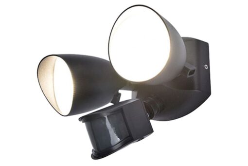Lutec Shrimp Επιτοίχιο Φωτιστικό Εξωτερικού Χώρου Led Με Ανιχνευτή Κίνησης Μαύρο LED 23,5W 1700lm 4000K IP54  – 7622222012