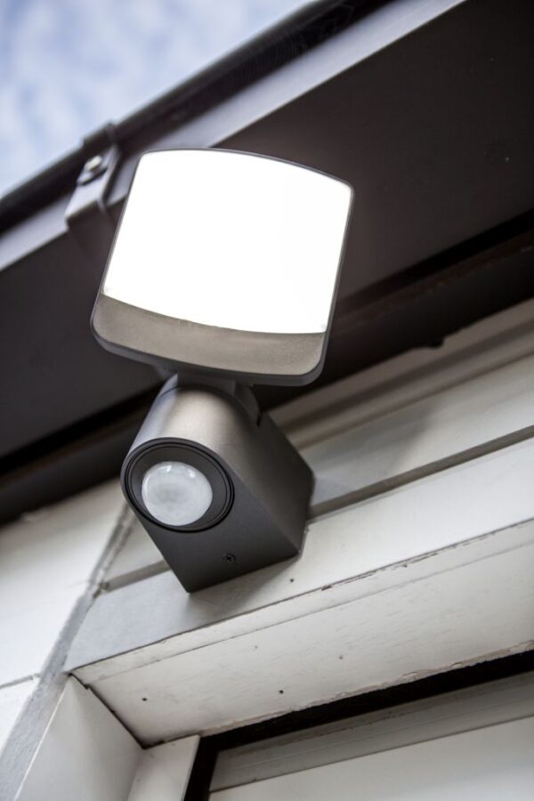 Lutec Sunshine Επιτοίχιο Φωτιστικό Εξωτερικού Χώρου Με Ανιχνευτή Κίνησης Σκούρο Γκρι LED 800lm 5000K IP44 – 7625701345