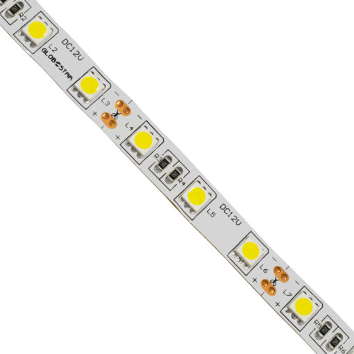 GloboStar® 70021 Ταινία LED SMD 5050 5m 14.4W/m 60LED/m 1540 lm/m 120° DC 12V IP20 Φυσικό Λευκό 4500k – 5 Χρόνια Εγγύηση