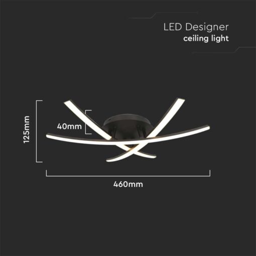 LED Φωτιστικό Οροφής 20W Μαύρο V-TAC 2130lm Θερμό Λευκό 3000K – 7005