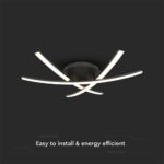 LED Φωτιστικό Οροφής 20W Μαύρο V-TAC 2130lm Θερμό Λευκό 3000K – 7005