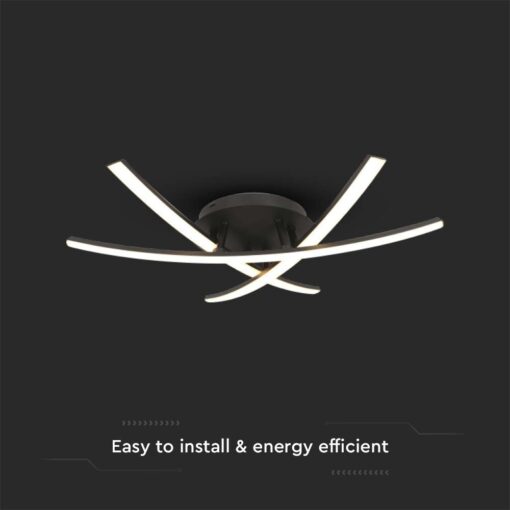 LED Φωτιστικό Οροφής 20W Μαύρο V-TAC 2130lm Θερμό Λευκό 3000K – 7005