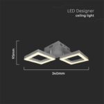 LED φωτιστικό οροφής Designer 16W 3000Κ θερμό λευκό με γκρι σώμα V-TAC – 7006