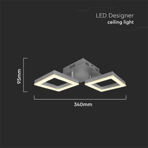 LED φωτιστικό οροφής Designer 16W 3000Κ θερμό λευκό με γκρι σώμα V-TAC – 7006