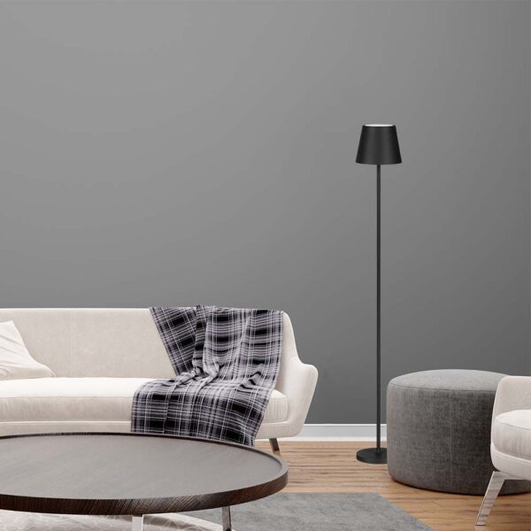 LED Επαναφορτιζόμενο Φωτιστικό Δαπέδου/Τραπεζιού Μαύρο με Ρύθμιση Ύψους  4W V-TAC IP54 Θερμό Λευκό 3000K – 7009