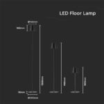 LED Επαναφορτιζόμενο Φωτιστικό Δαπέδου/Τραπεζιού Μαύρο με Ρύθμιση Ύψους  4W V-TAC IP54 Θερμό Λευκό 3000K – 7009