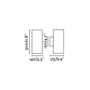 Faro Barcelona THON-2 Επιτοίχιο Φωτιστικό, Εξωτερικού Χώρου, Σκούρου Γκρι Χρώματος, LED 30W 3000K- 70284